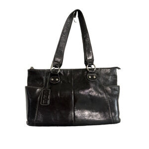 JEN GROOVER Butler Bag black east west satchel Handbag Purse organizer insert L